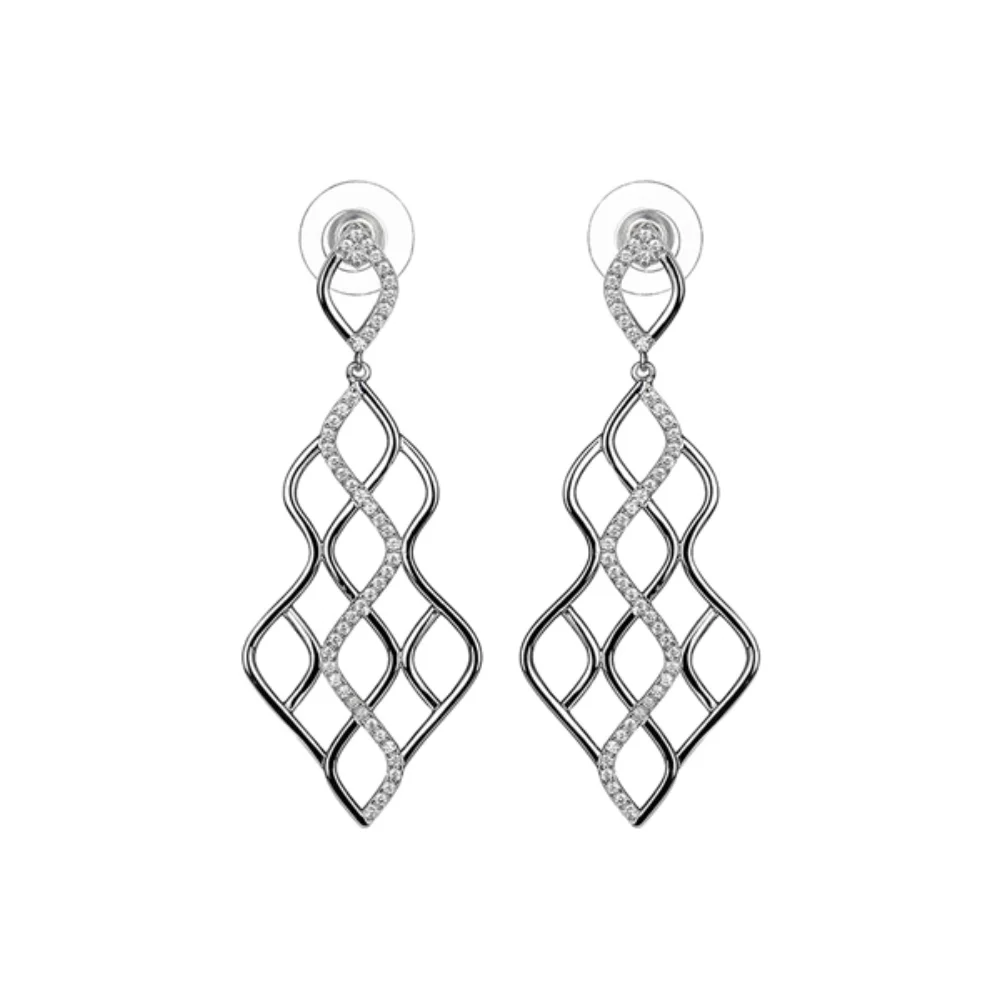 Diamondlite Cubic Zirconia Weave Earrings in Silver