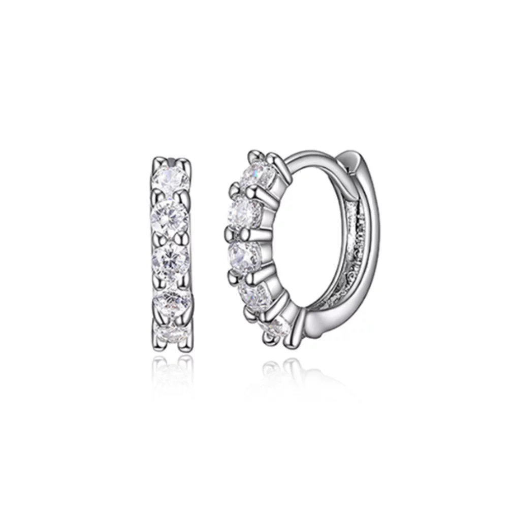 Diamondlite Cubic Zirconia 10mm Huggie Earring - Silver