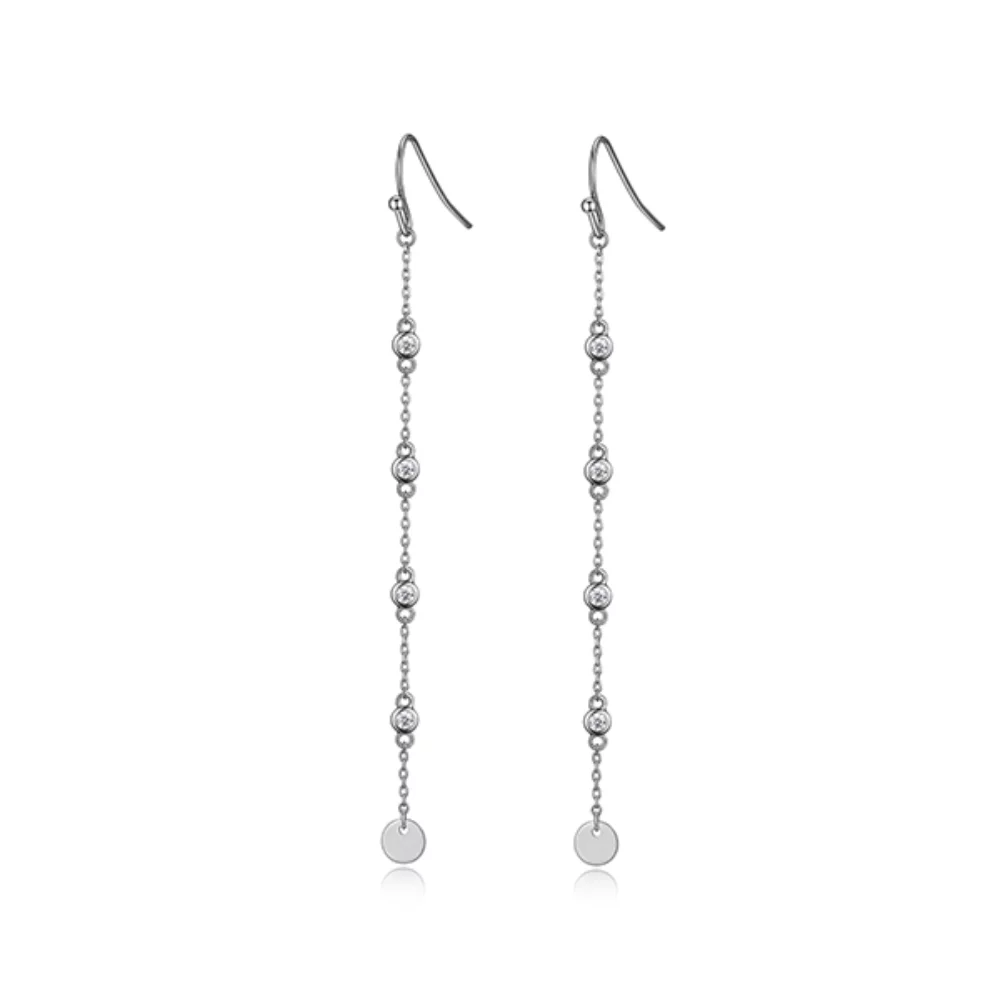Diamondlite Cubic Zirconia Drop Earrings - Silver