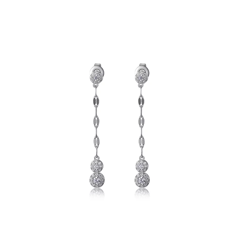 Diamondlite Cubic Zirconia Chain Link Earrings - Silver