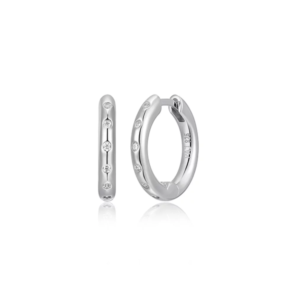 Diamondlite Cubic Zirconia 16mm Polished Hoop Earrings - Silver