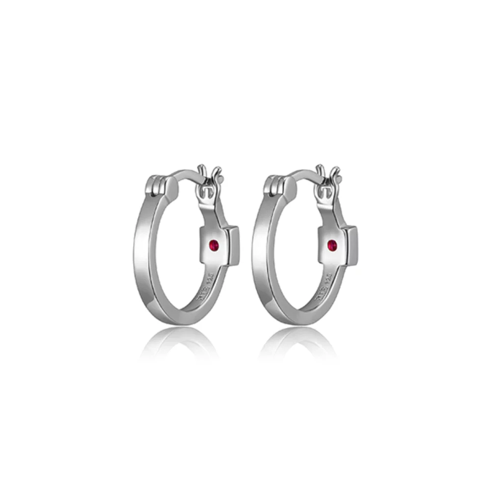 BOUCLES D'OREILLES "Hoops" en argent sterling de 15 mm - Argent