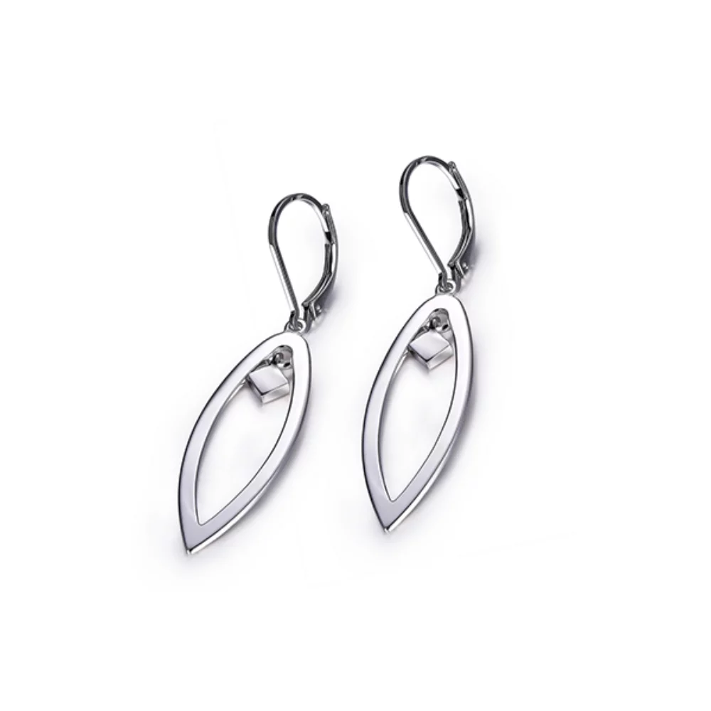 BOUCLES D'OREILLES "Core Essentials" en argent sterling en forme de marquise avec fermoirs à levier - Argent