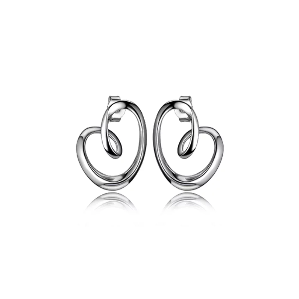 ELLE "Eternity" Sterling Silver Eternity Post Earrings - Silver