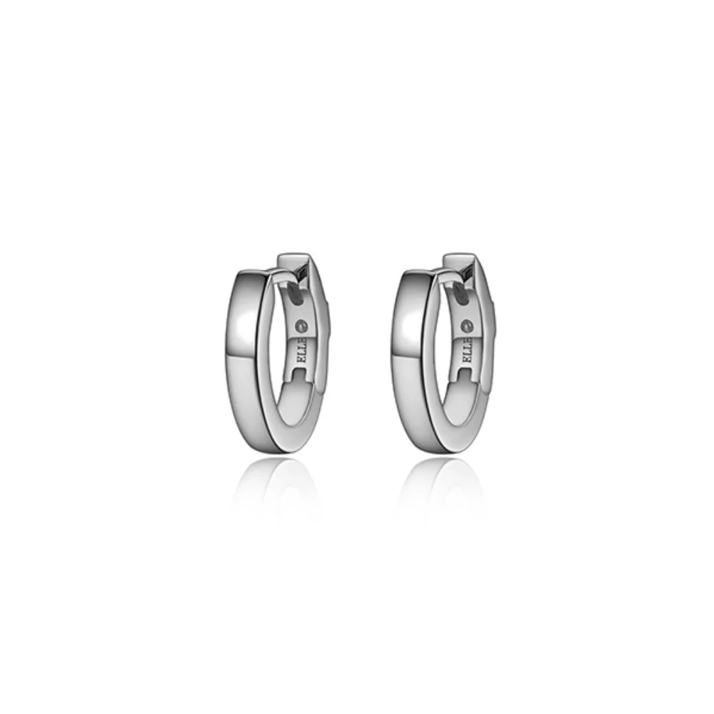 ELLE "Hoops" Sterling Silver Mini 13x11MM Hoop Earrings - Silver