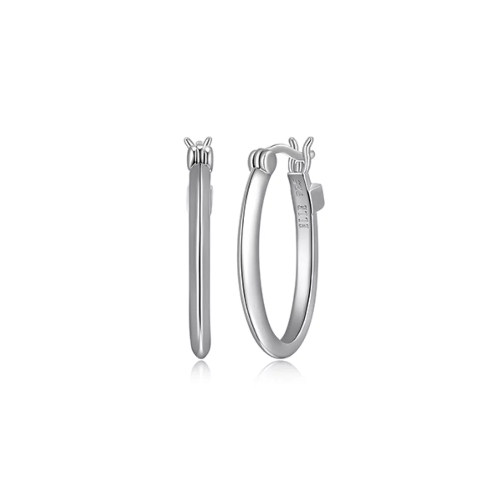 Boucles d'oreilles ovales "Mirage" - Argent