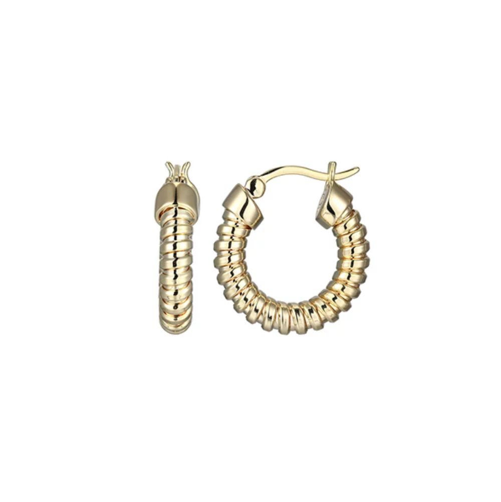 Charles Garnier Sterling Silver "Tubogas" 20mm Hoop Earring with Tube - Gold