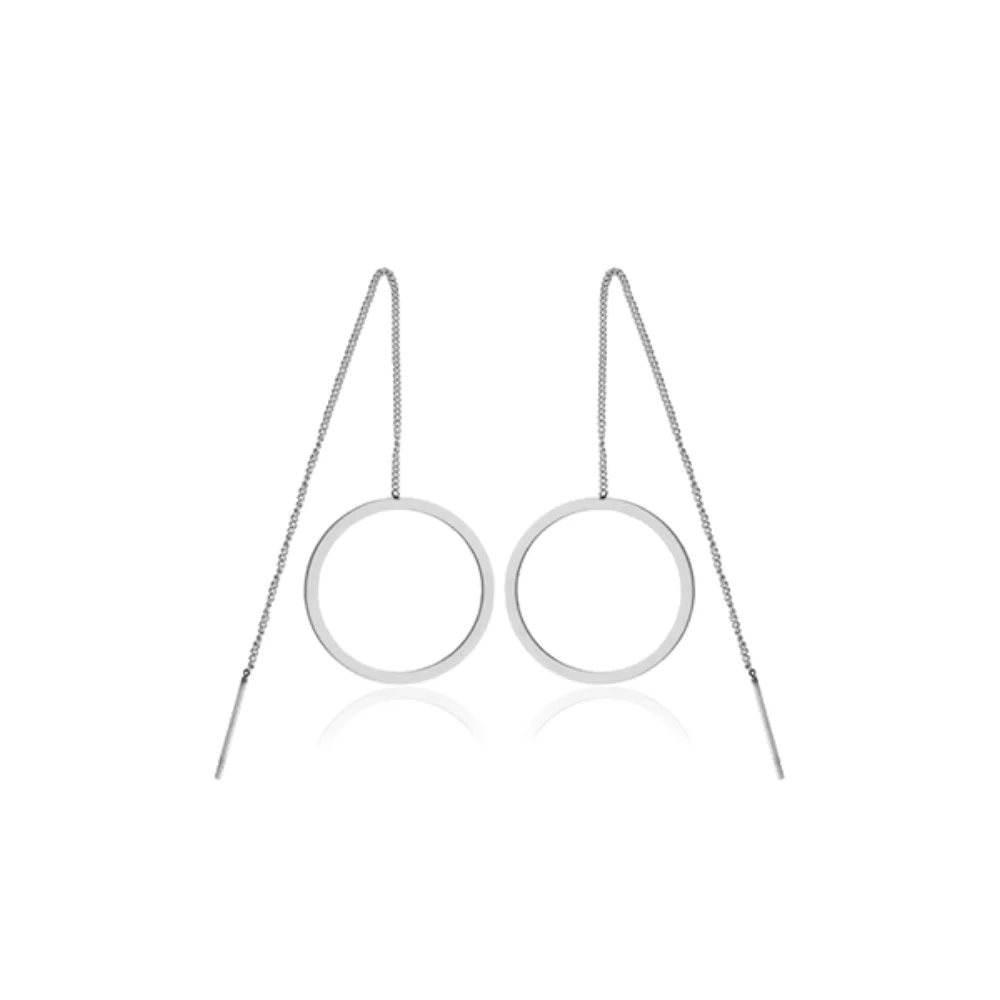 Boucles d'oreilles à chaîne en cercle CJ Steelx - Argent