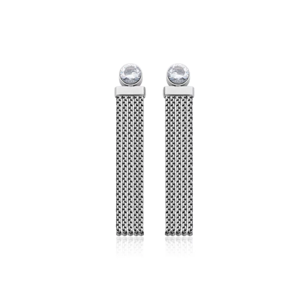 Boucles d'oreilles à pompon CJ Steelx 5,5 mm en zircone cubique - argent