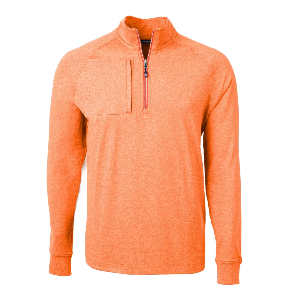 Pull à quart de zip pour homme en tricot écologique Cutter & Buck Adapt Heather