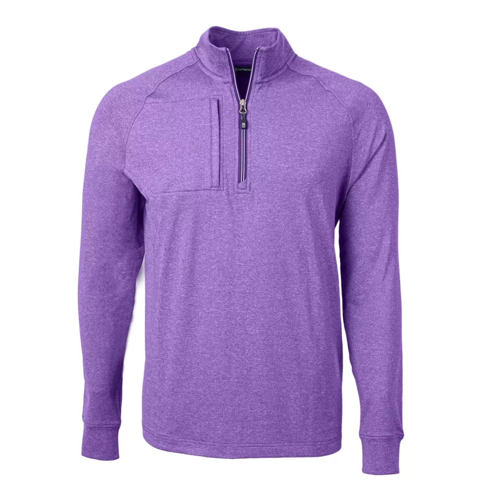 Pull à quart de zip pour homme en tricot écologique Cutter & Buck Adapt Heather