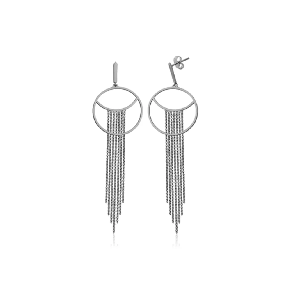 CJ Steelx Light Tassel Earrings - Silver
