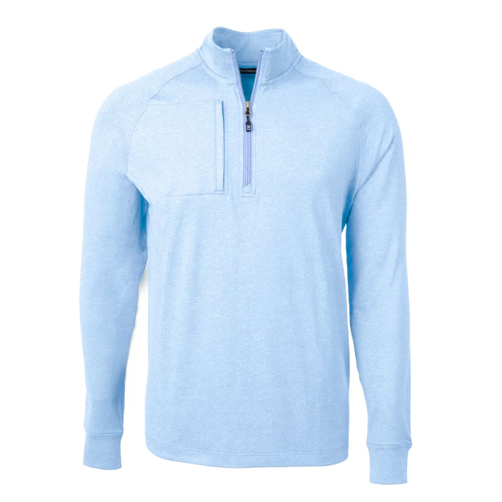 Pull à quart de zip pour homme en tricot écologique Cutter & Buck Adapt Heather