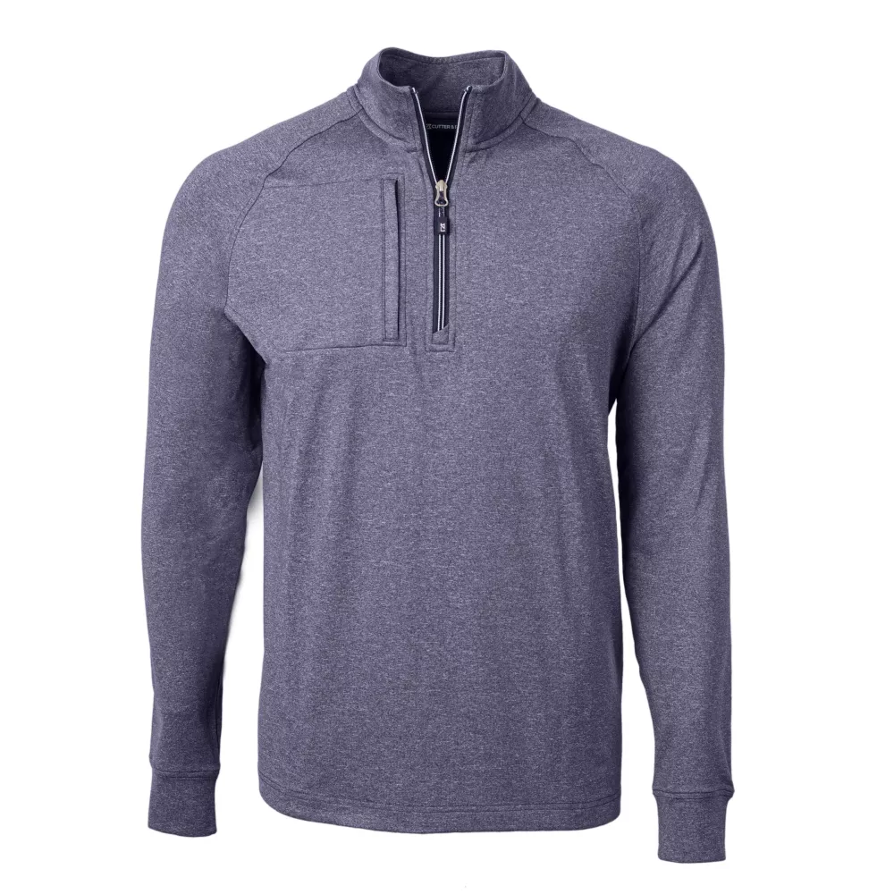 Pull à quart de zip pour homme en tricot écologique Cutter & Buck Adapt Heather