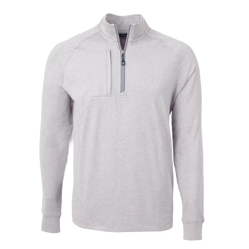 Pull à quart de zip pour homme en tricot écologique Cutter & Buck Adapt Heather