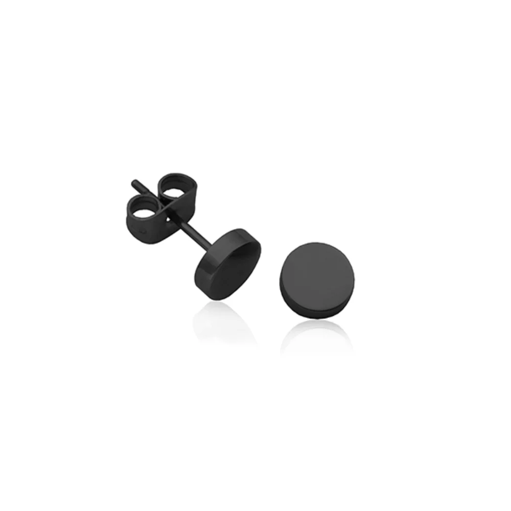 Boucles d'oreilles en acier inoxydable CJ Steelx 5mm IP noir