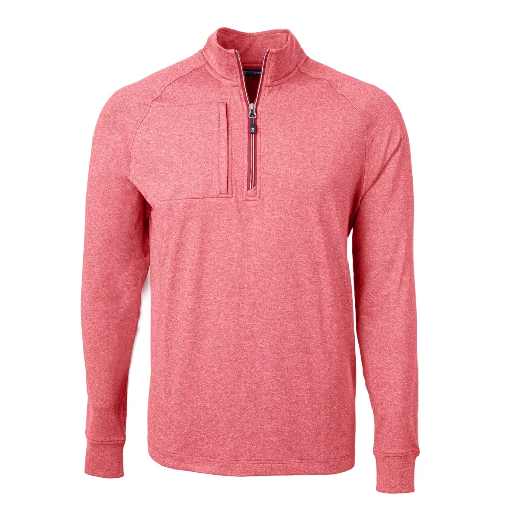 Cutter & Buck Adapt Eco Knit Heather Mens Quarter Zip Pullover