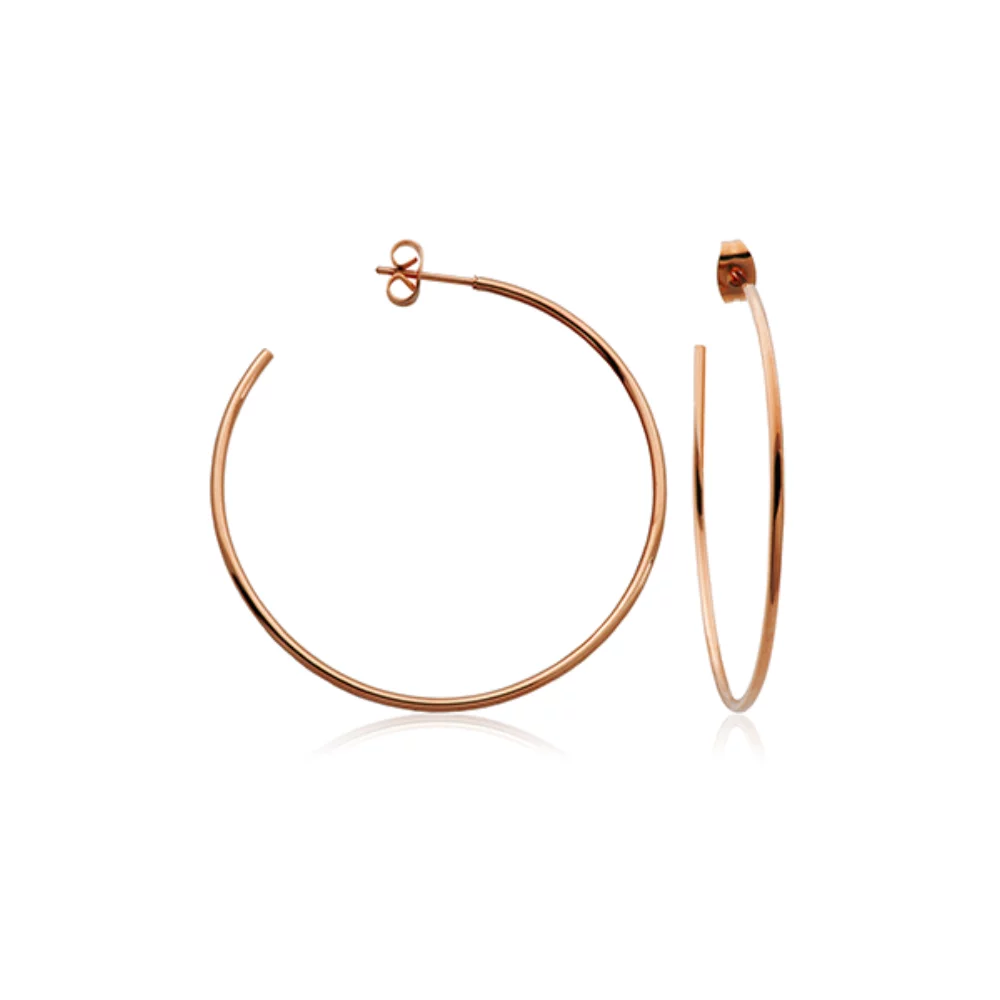 CJ Steelx Super Slim 48mm Boucles d'oreilles créoles - Or rose