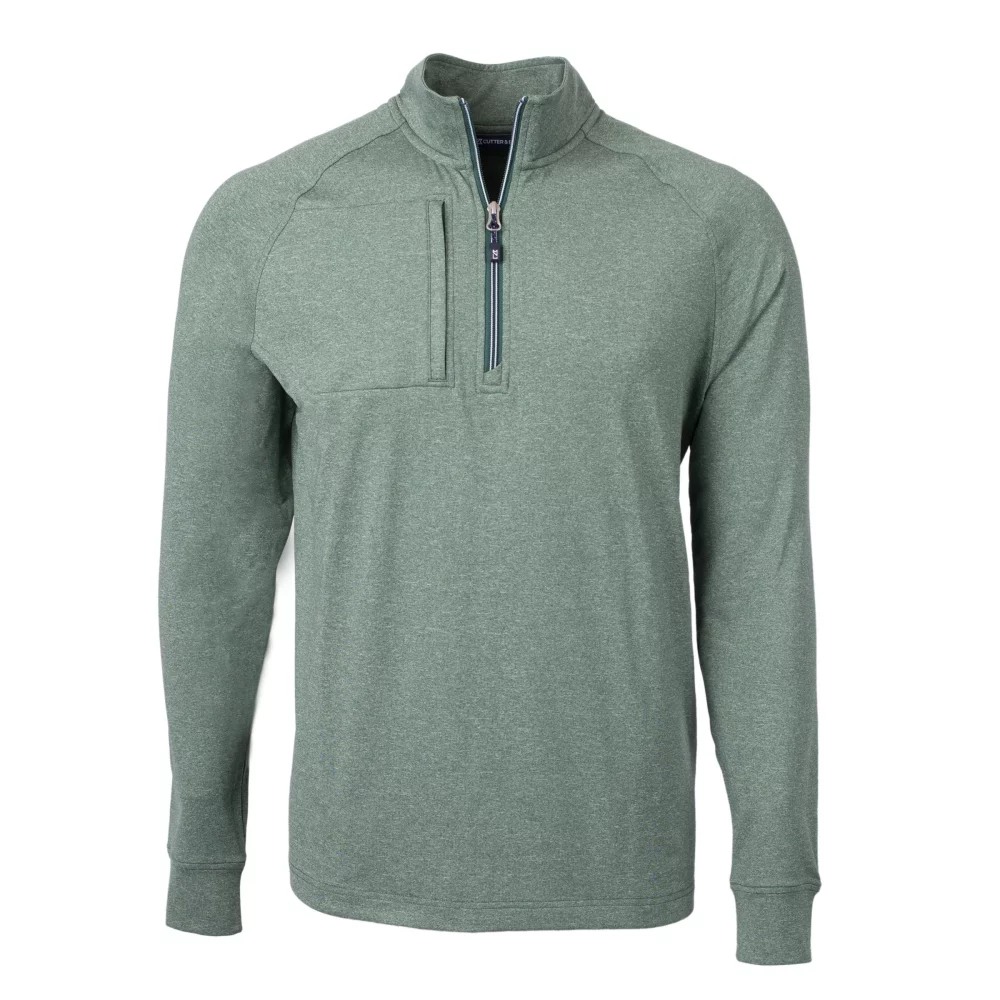 Pull à quart de zip pour homme en tricot écologique Cutter & Buck Adapt Heather