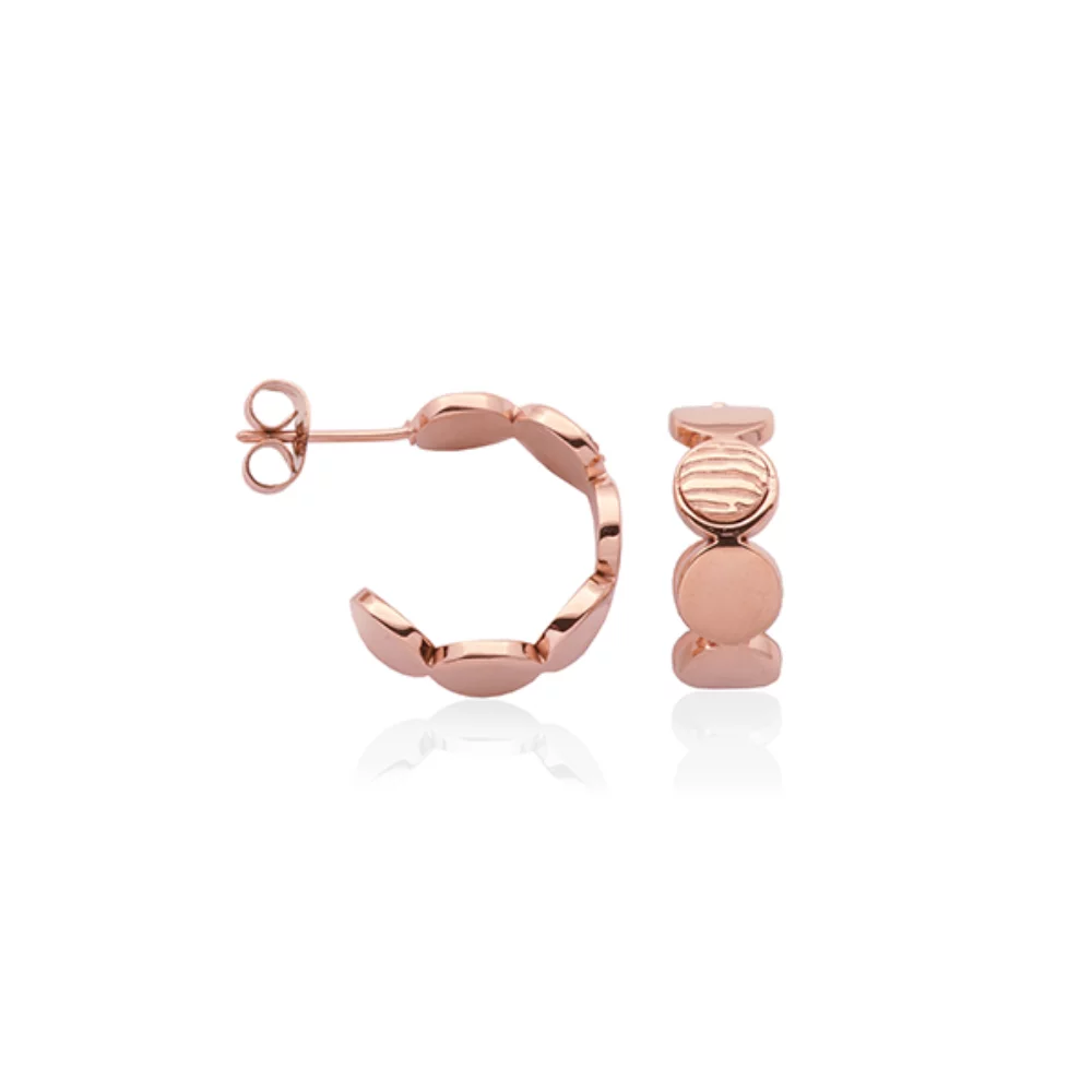 CJ Steelx 13.5mm Dot Open Hoop en or rose IP