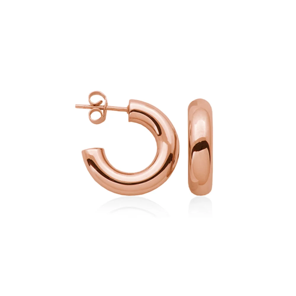 CJ Steelx 20mm Thick Open Hoop Earrings - Rose Gold