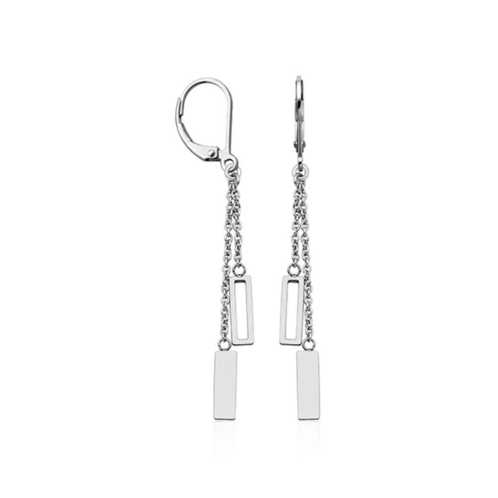 Boucles d'oreilles à double couche CJ Steelx Leverback - Argent