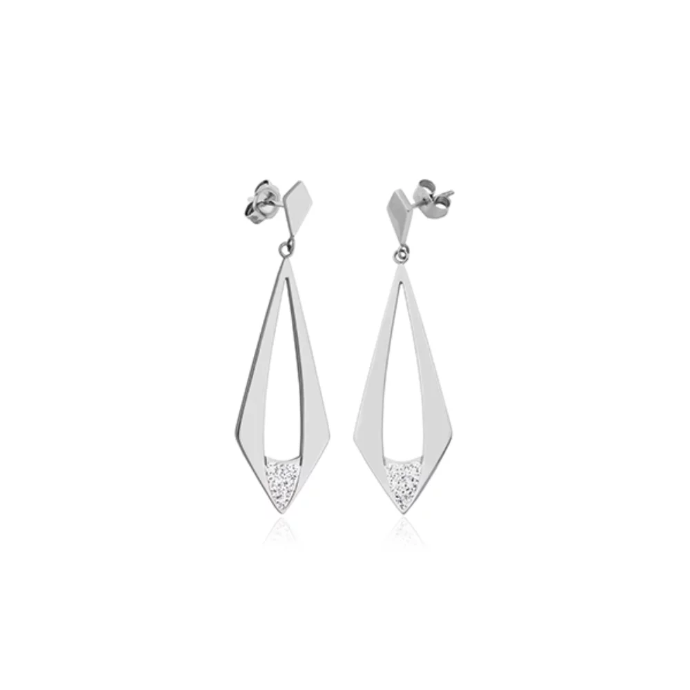 CJ Steelx Diamond Shaped Earrings - Silver