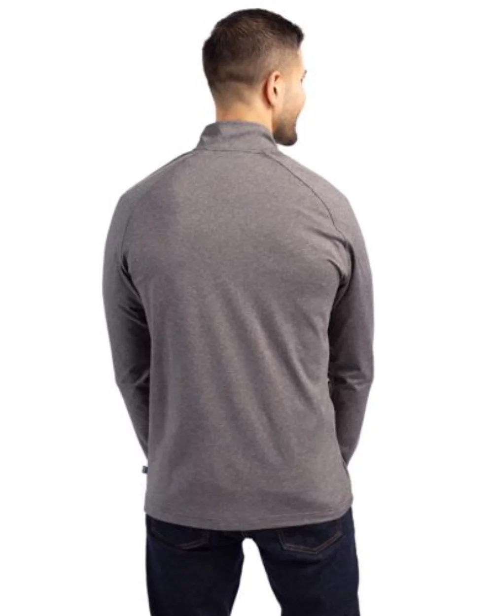 Cutter & Buck Adapt Eco Knit Heather Mens Quarter Zip Pullover