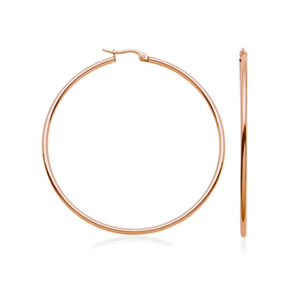 CJ Steelx 70mm Hoop Earrings - Rose Gold
