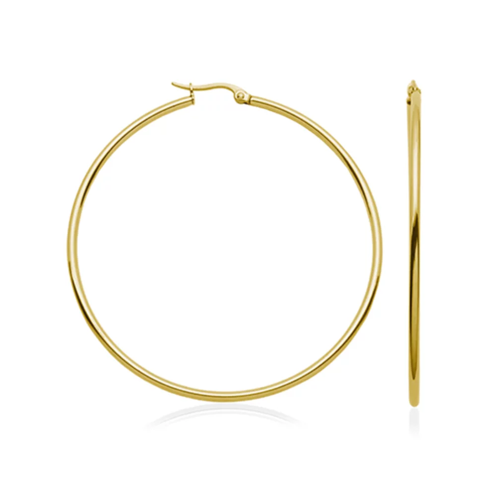 CJ Steelx 70mm Hoop Earrings - Gold