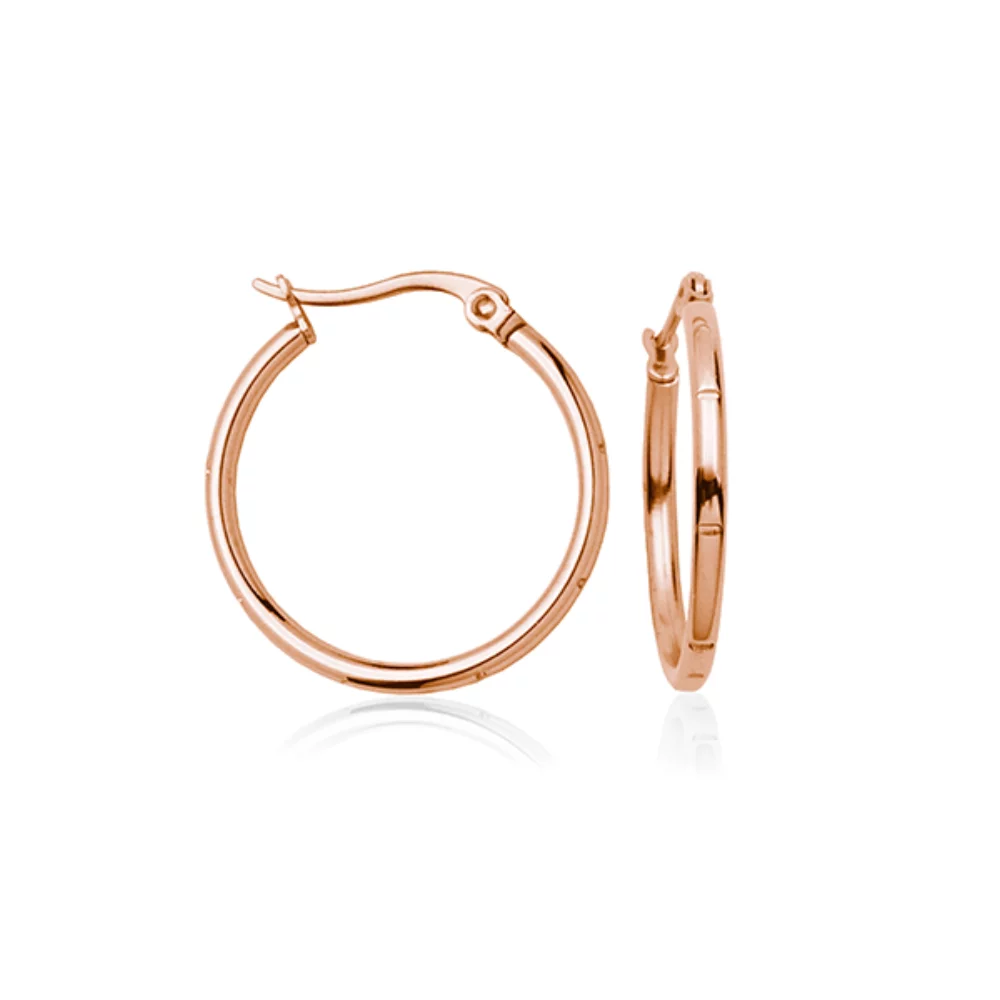 CJ Steelx Boucles d'oreilles créoles 25mm - Or rose