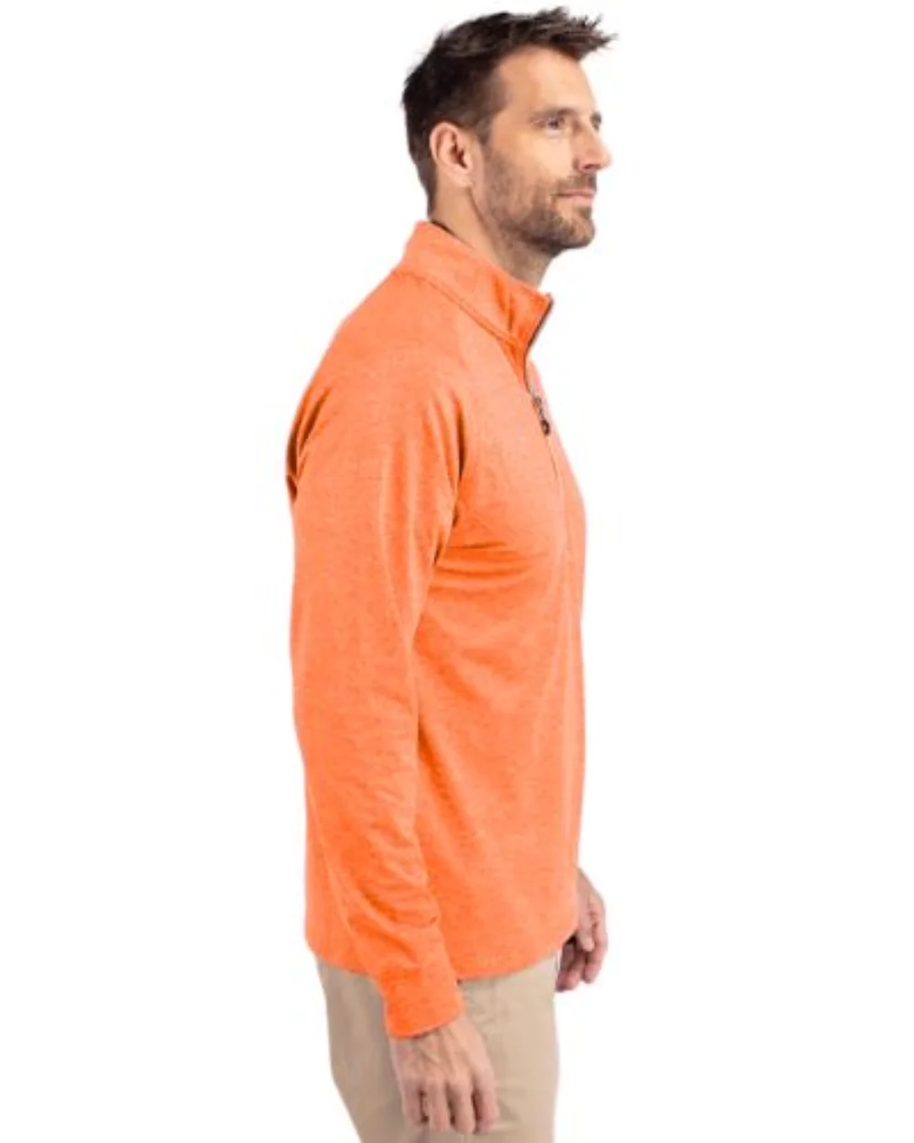 Cutter & Buck Adapt Eco Knit Heather Mens Quarter Zip Pullover