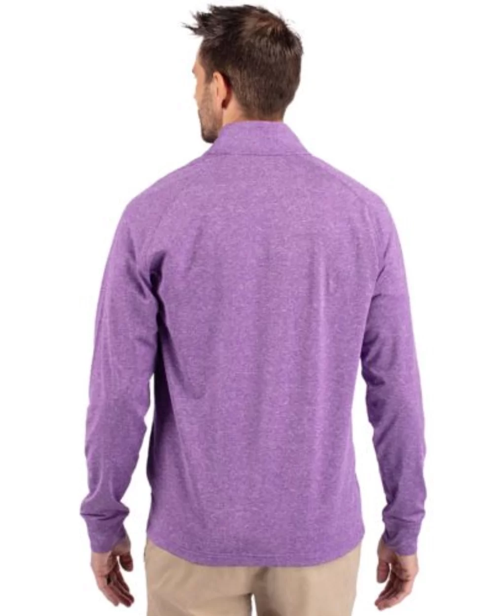 Cutter & Buck Adapt Eco Knit Heather Mens Quarter Zip Pullover