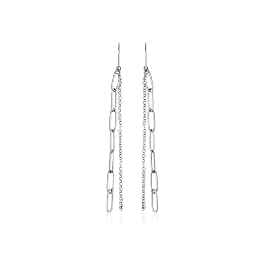 Boucles d'oreilles à maillons superposés CJ Steelx - Argent