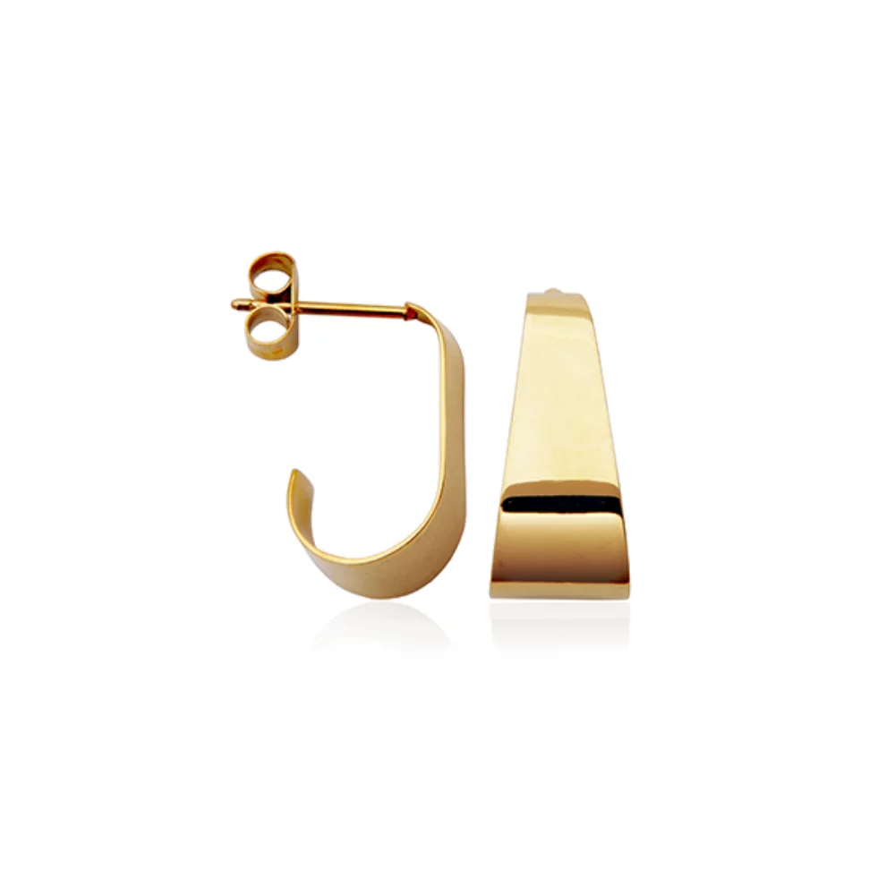 CJ STEELX Polished Curl Earrings - Gold