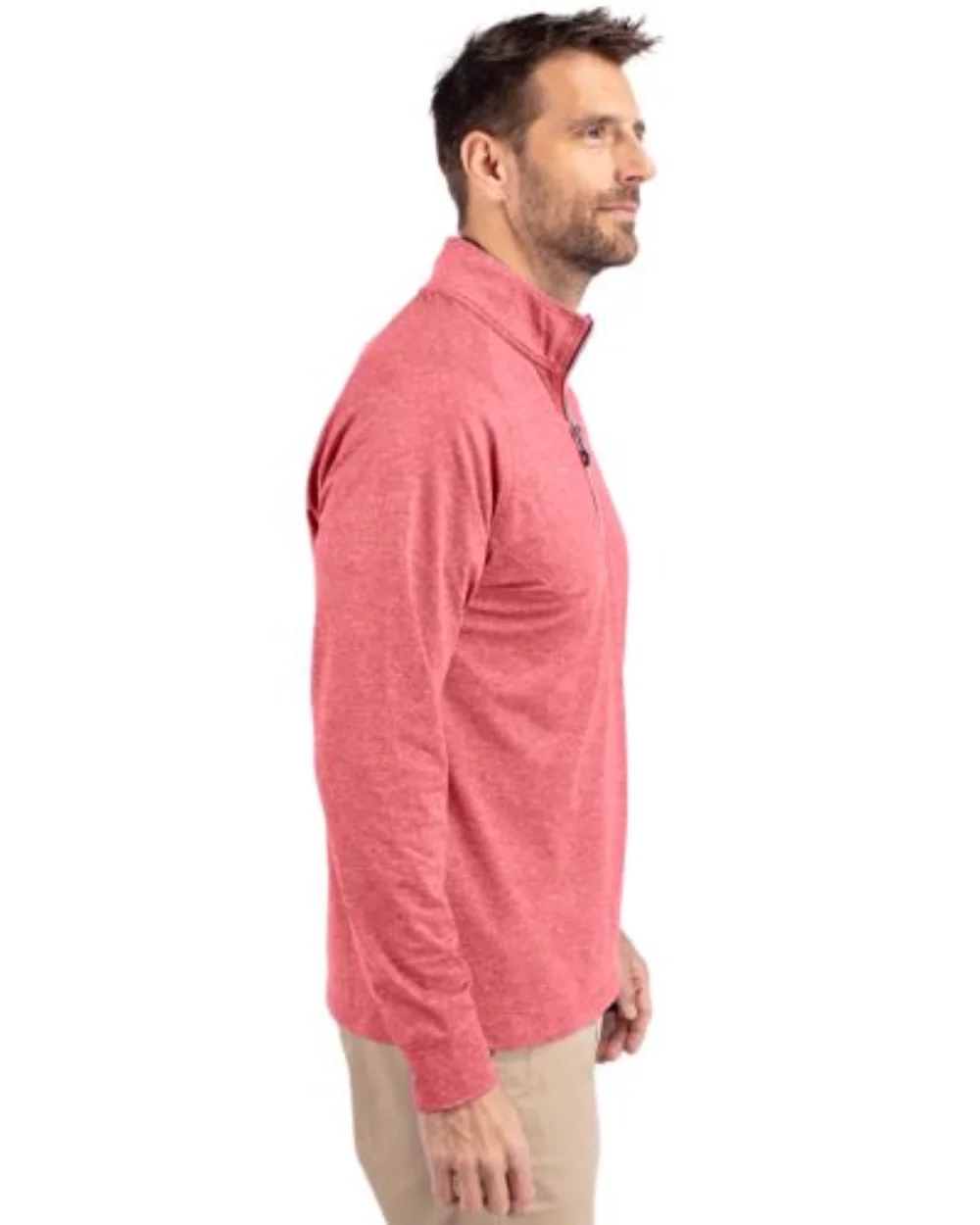 Pull à quart de zip pour homme en tricot écologique Cutter & Buck Adapt Heather