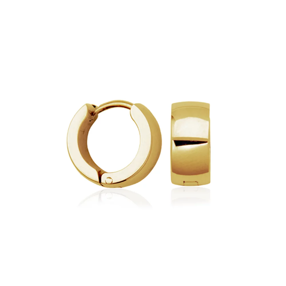 CJ STEELX 13mm Huggie Hoop Earrings - Gold