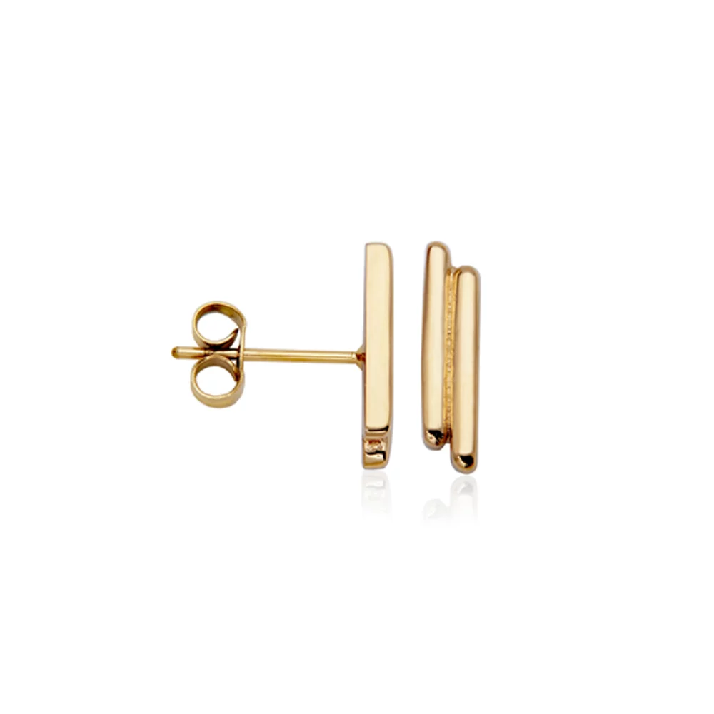 CJ STEELX Bar Stud Earrings - Gold