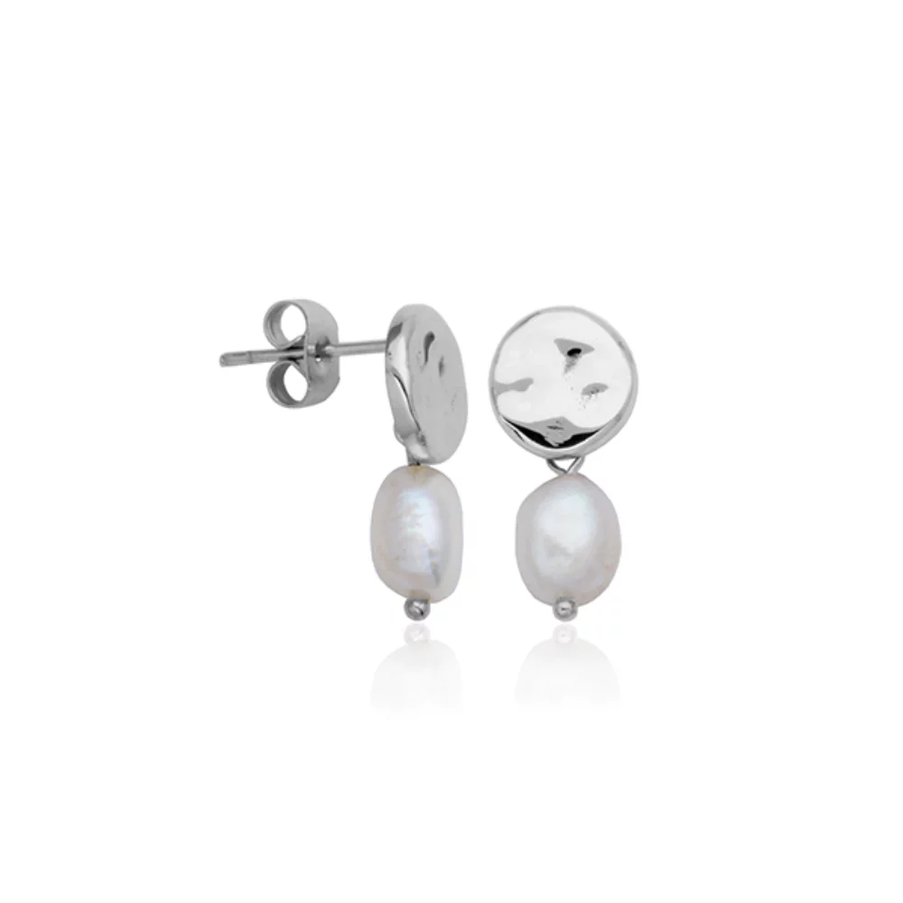 CJ STEELX Freshwater Pearl Earrings - Gold