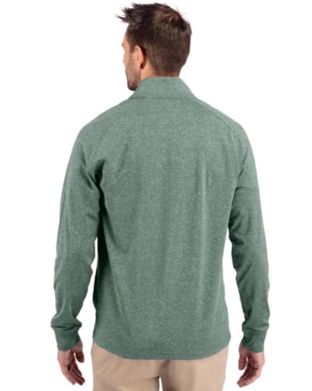 Pull à quart de zip Cutter & Buck Adapt Eco Knit Heather pour homme grand et grand.