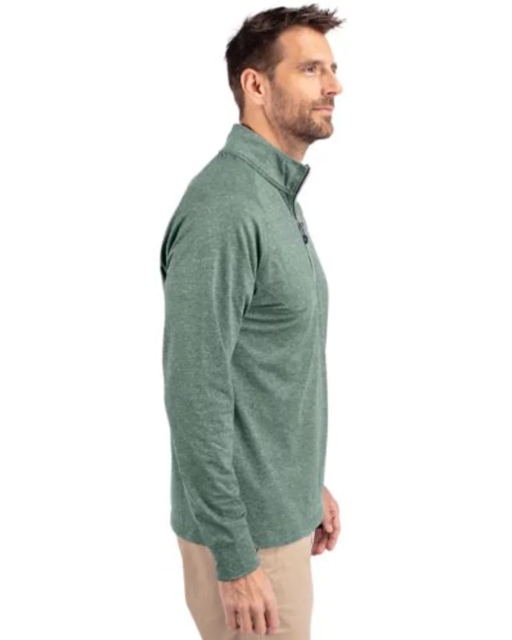 Pull à quart de zip Cutter & Buck Adapt Eco Knit Heather pour homme grand et grand.