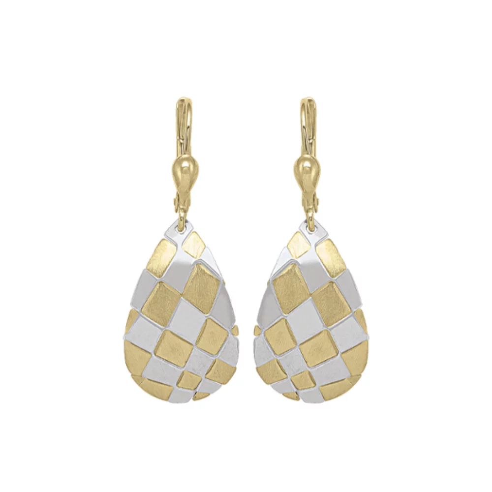 14K Gold and Silver Fashion Drop Earrings