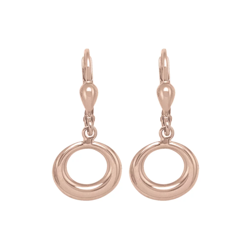 14K Rose Gold Fashion Drop Earrings -1.8gm