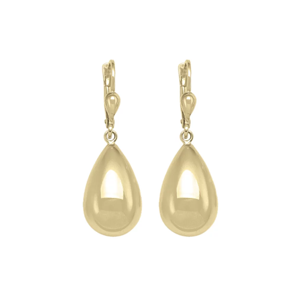 Boucles d'oreilles pendantes de mode en or 10 carats en forme ovale