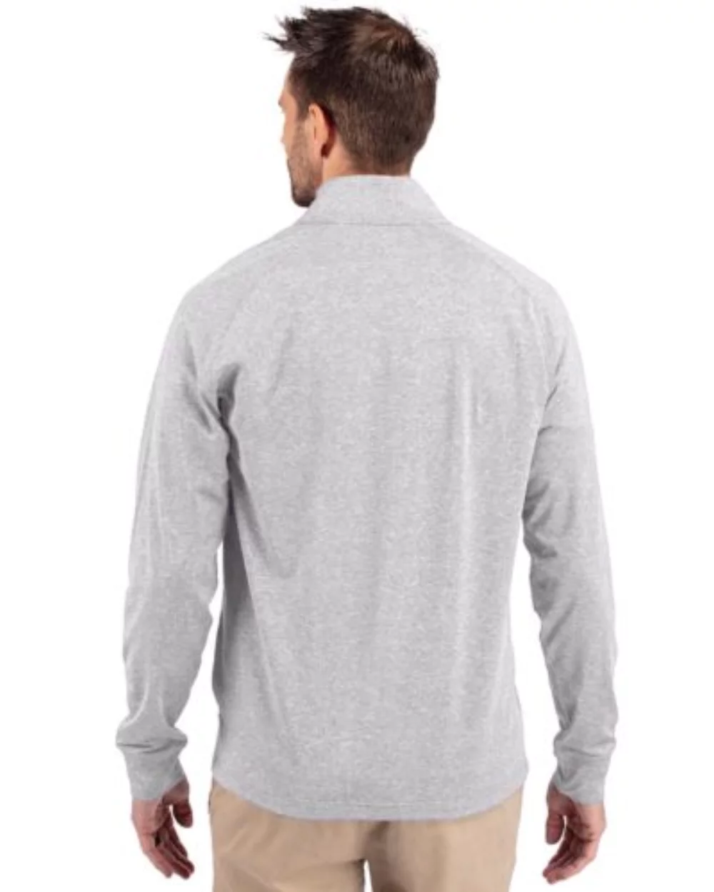 Cutter & Buck Adapt Eco Knit Heather Mens Quarter Zip Pullover
