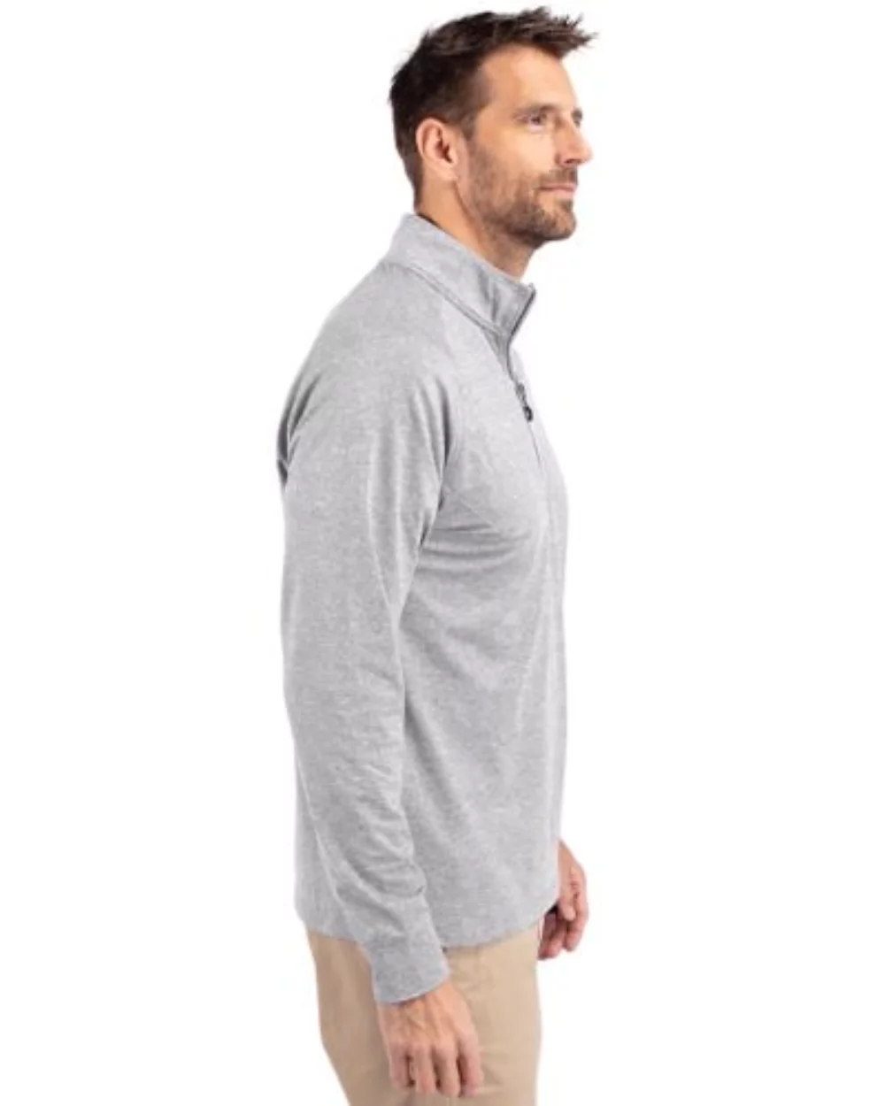 Pull à quart de zip Cutter & Buck Adapt Eco Knit Heather pour homme grand et grand.