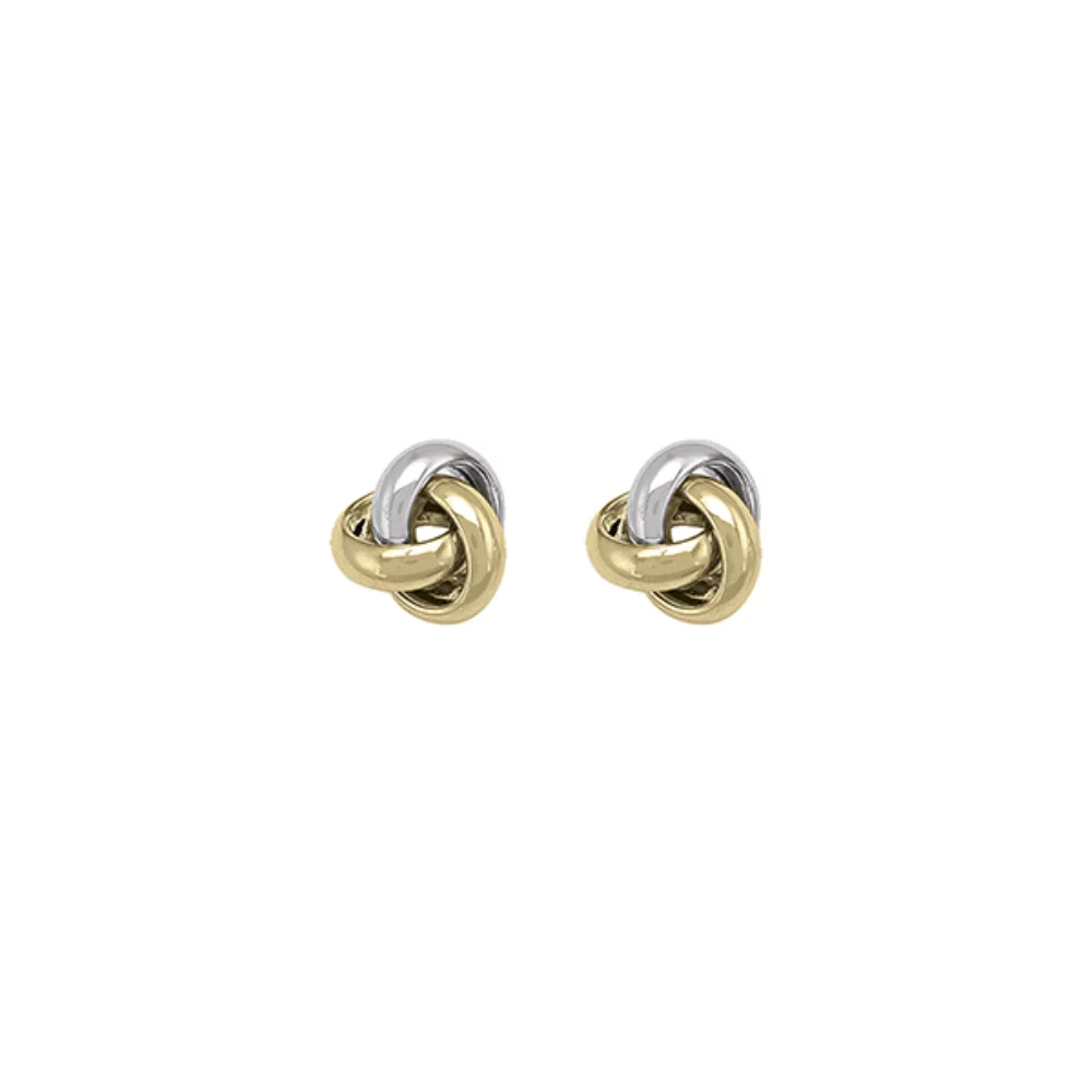 10K Two Tone Twist Stud Earrings