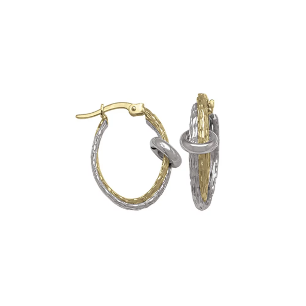 10K Two Tone Gold Hoop Earrings - ETECA193 - 2.0 gm