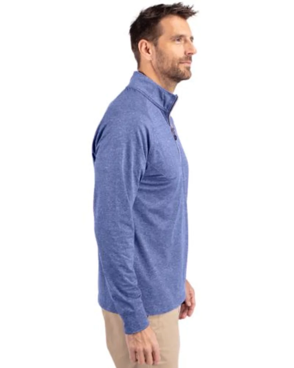 Pull à quart de zip pour homme en tricot écologique Cutter & Buck Adapt Heather