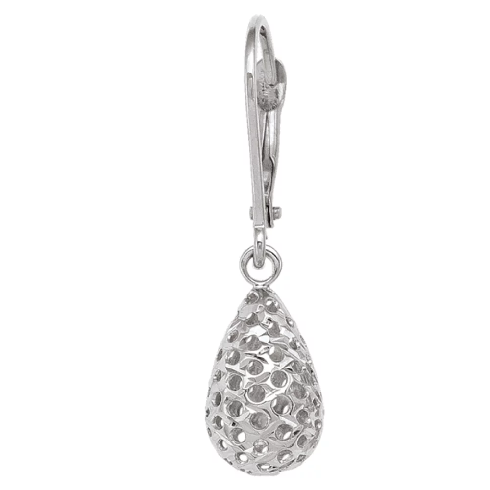 10K Silver Fashion Drop Earrings - 1.6gm